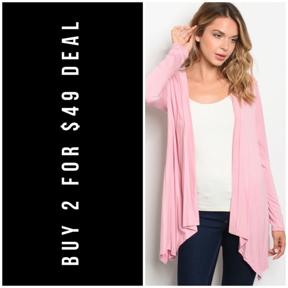 Tops - ❄️LAST1️⃣//PINK OPEN FRONT CARDIGAN